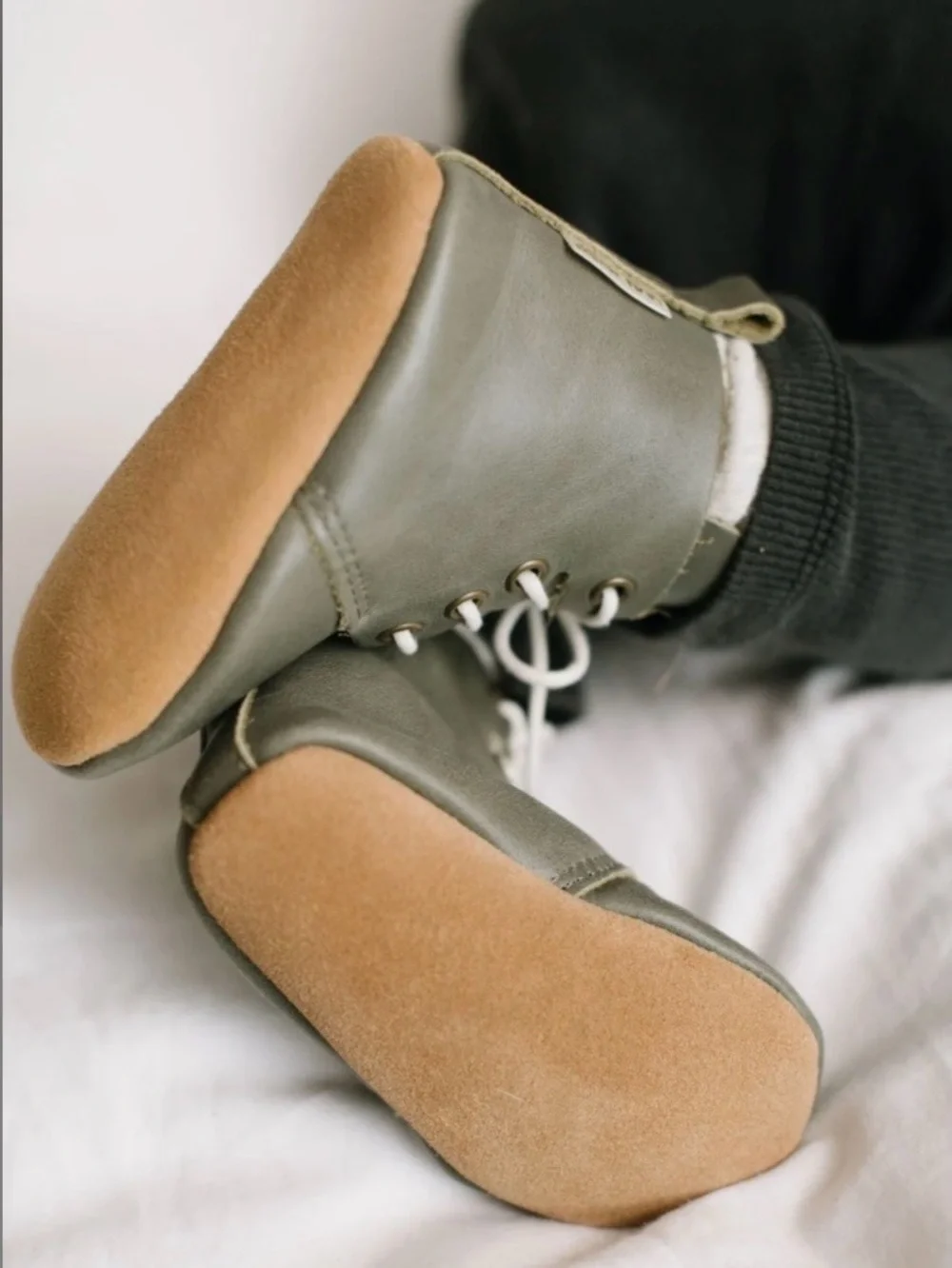 Piper Finn Sage High Top Leather Oxfords Soft Sole Baby Shoes Size 3